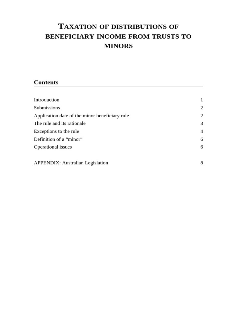 Taxing Trust Distributions to Minors | PDF | Taxes | Intestacy