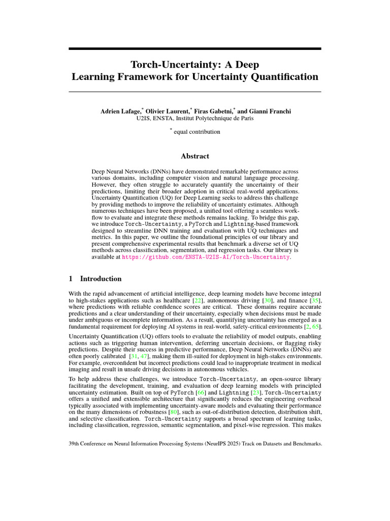 Torch-Uncertainty: UQ Framework for DNNs | PDF | Deep Learning ...