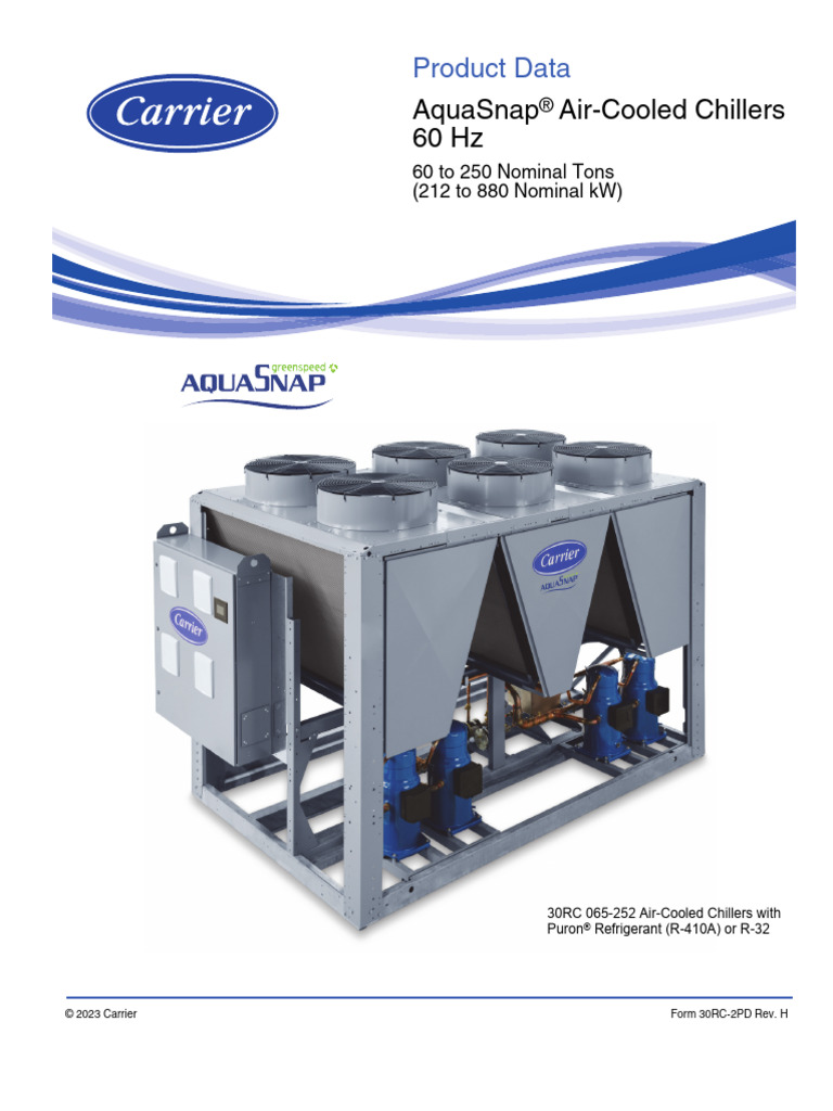 AquaSnap Air-Cooled Chillers Overview | PDF | Heat Exchanger | Air ...