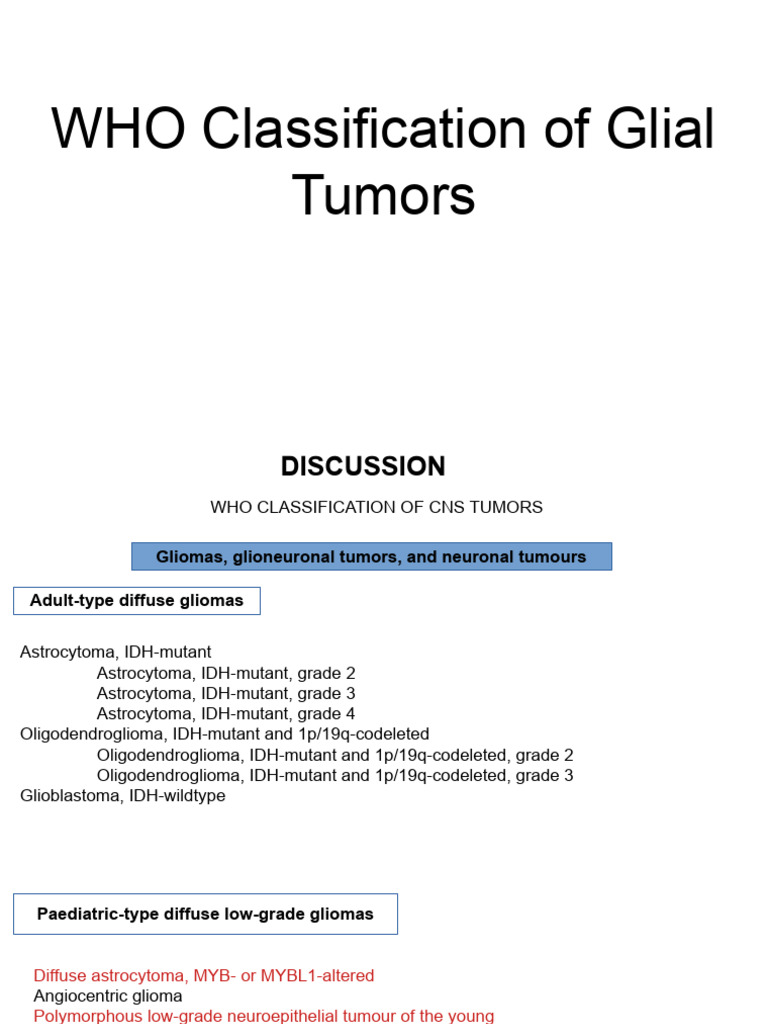 WHO Classification of Glial Tumors | PDF | Glioma | Nervous System