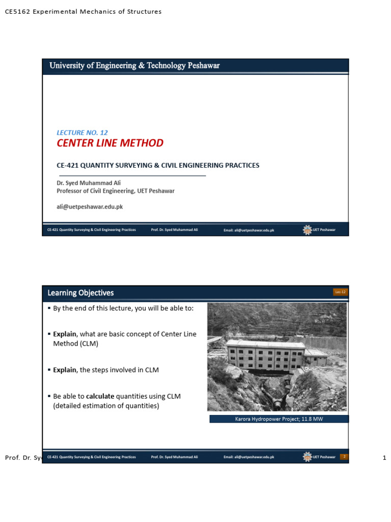 Center Line Method in Quantity Surveying | PDF | Engineering | Civil ...