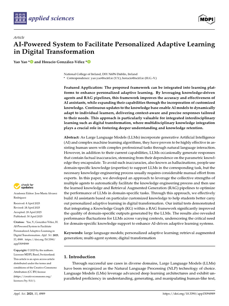 AI System for Personalized Learning | PDF | Artificial Intelligence ...