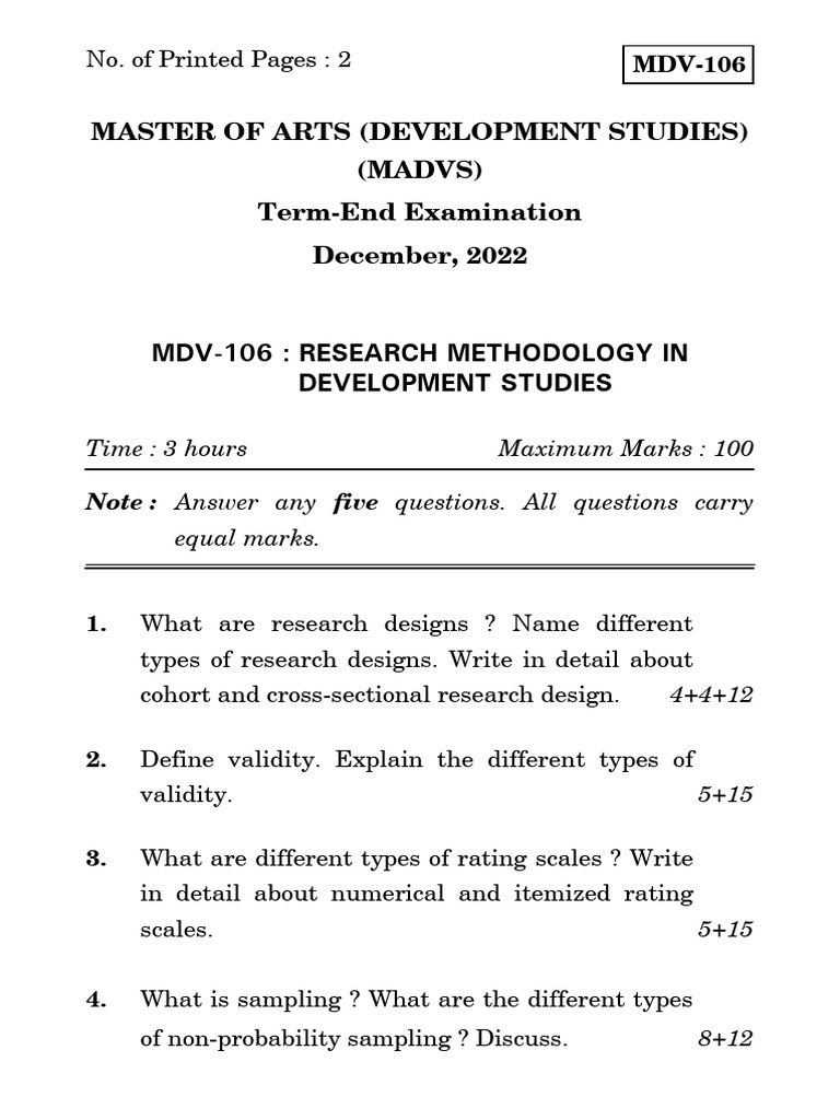 Research Methodology in Development Studies | PDF
