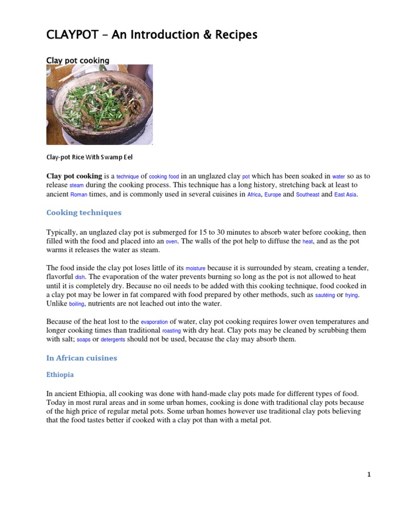 Clay Pot Cooking Techniques & Recipes | PDF | Curry | Foods