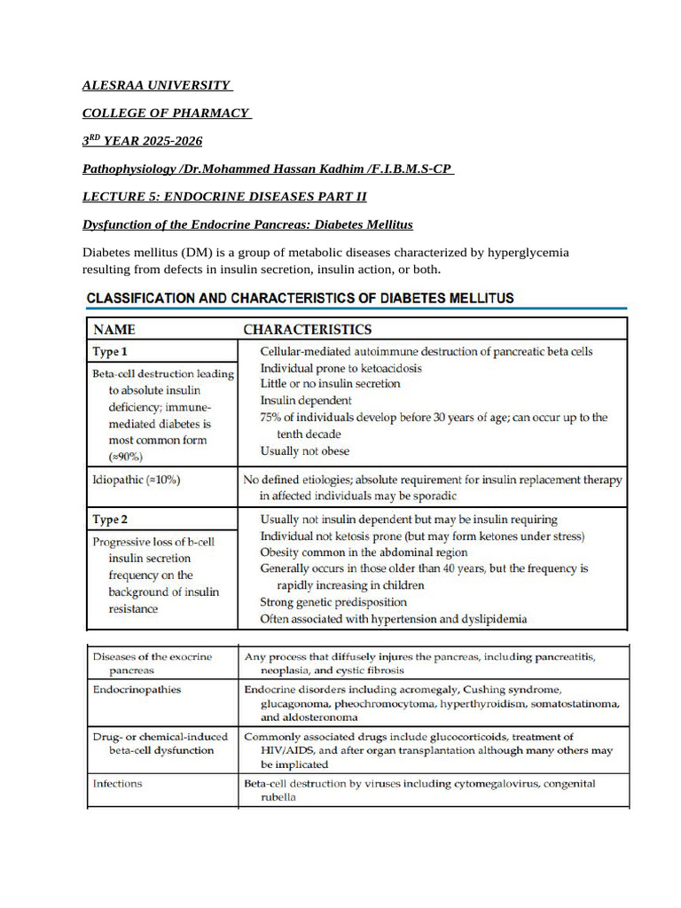 Endocrine Diseases: Diabetes Mellitus Overview | PDF | Diabetes | Insulin