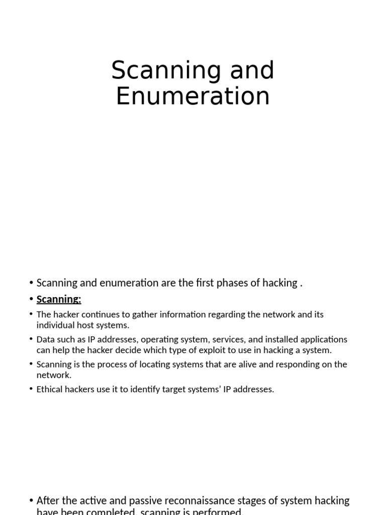 Unit 1 L3 - Scanning and Enumeration | PDF | Transmission Control ...