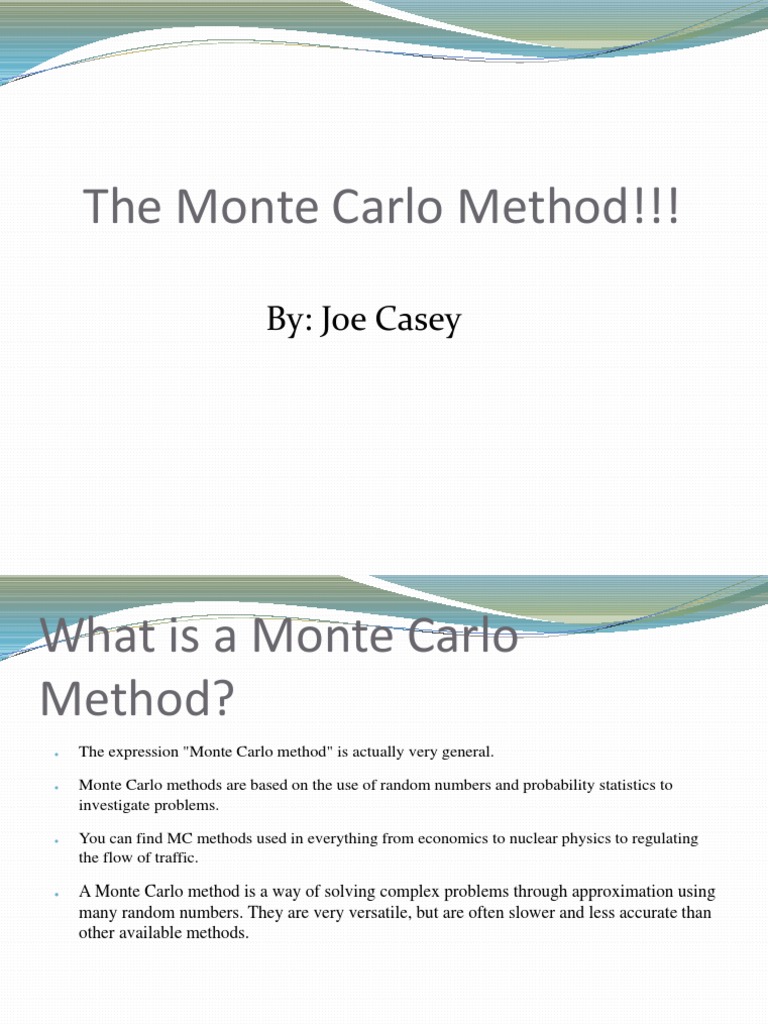 Understanding Monte Carlo Methods | PDF | Monte Carlo Method | Call Option