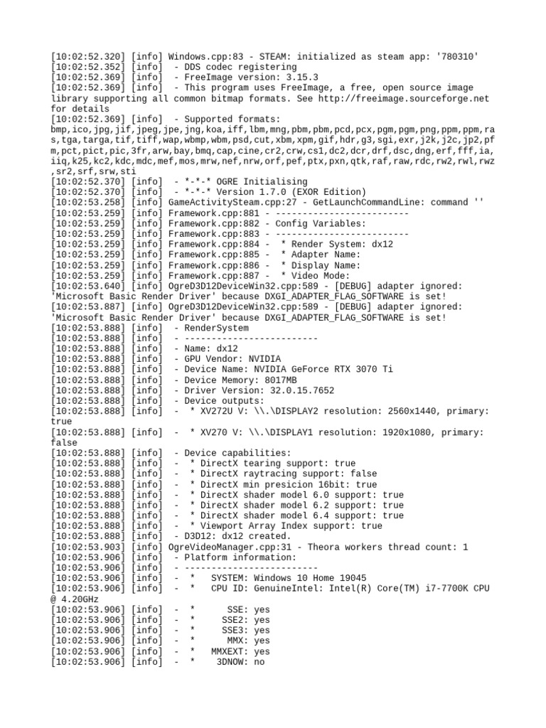 Steam App Initialization Log | PDF | Computer Graphics | Computing
