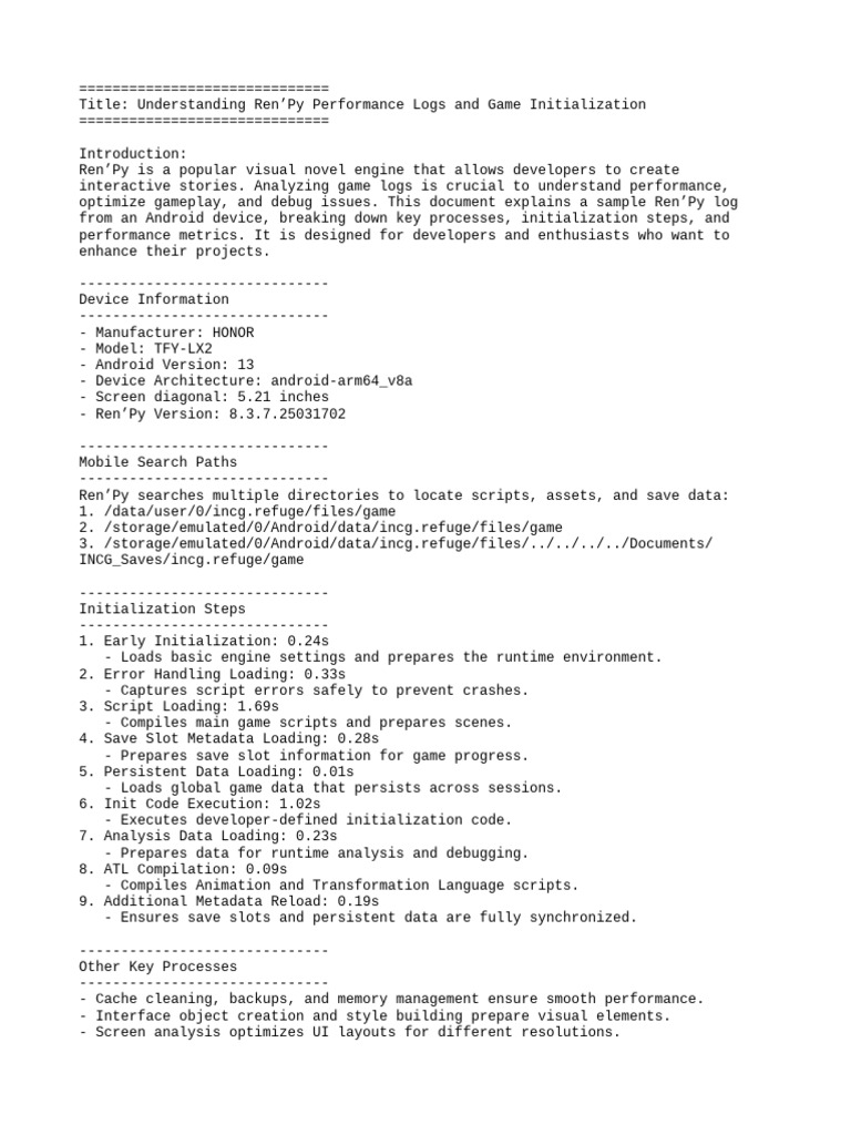 RenPy Educational Logtxt | PDF | Computer Engineering | Software ...