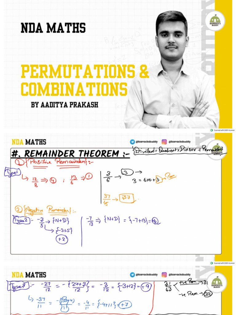 YT Chapter 6 - Permutations & Combinations Class 3 | PDF