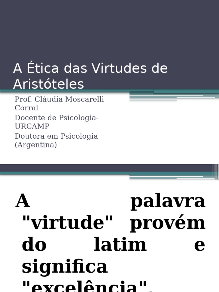 Ética das Virtudes em Aristóteles | PDF | Virtude | Moralidade