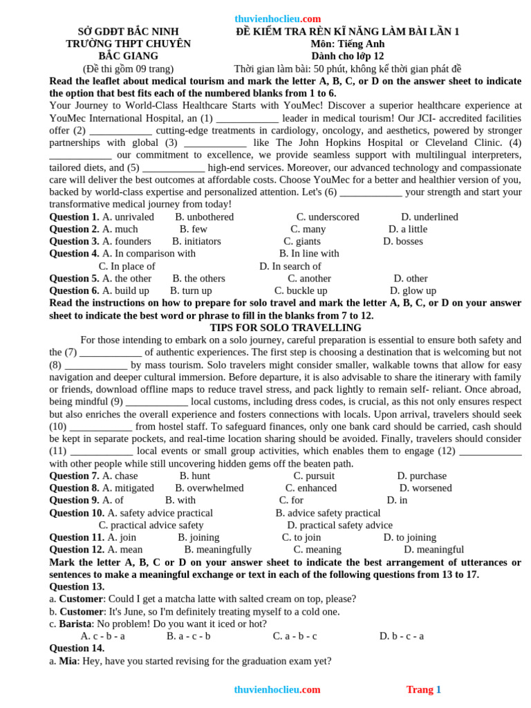 English Test for 12th Grade Students | PDF | Artificial Intelligence ...