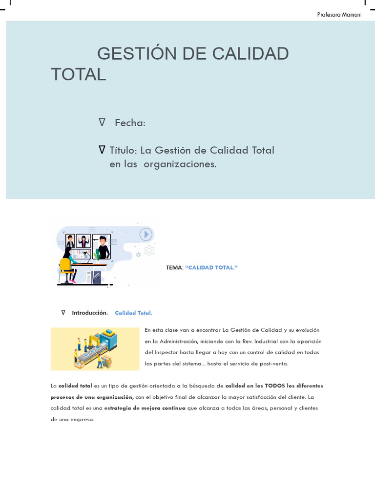 Gestión de Calidad Total en Empresas | PDF | Calidad (comercial ...