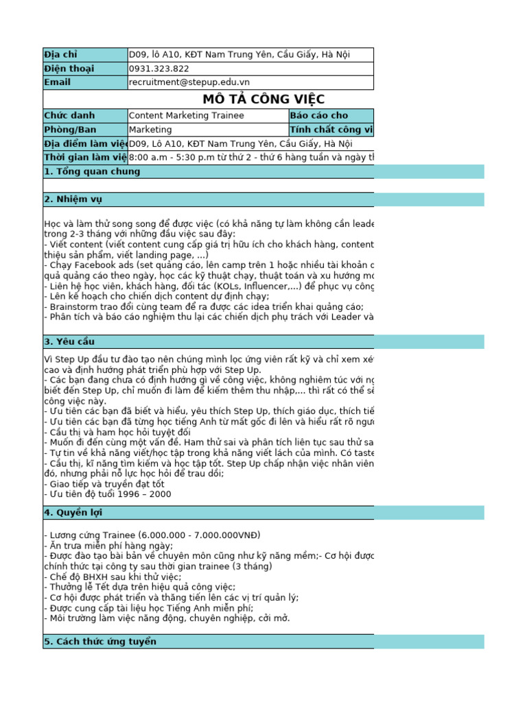 SU JD Template (For Candidates) | PDF