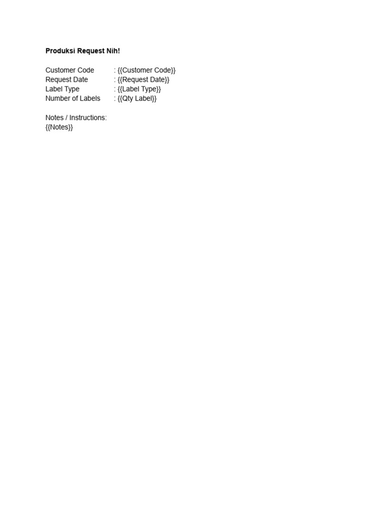 Produksi Form Request | PDF