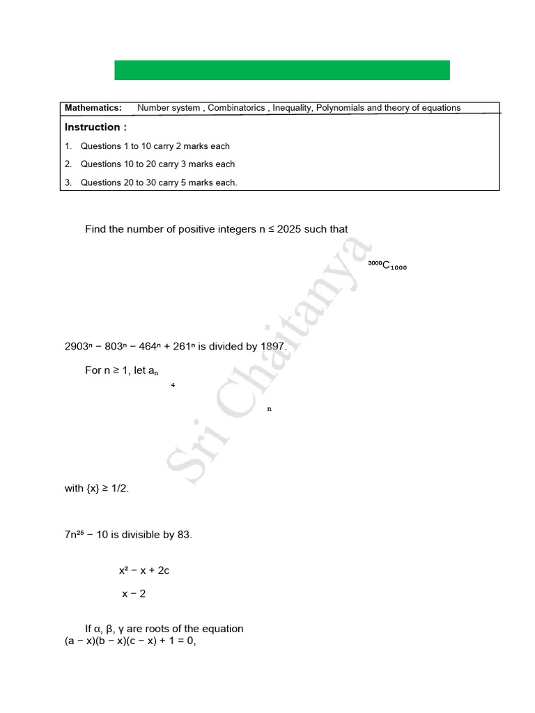 Math Test 02 | PDF | Numbers | Polynomial