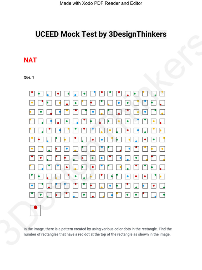 UCEED Mock Test Questions and Solutions | PDF | Camera Lens | Drawing