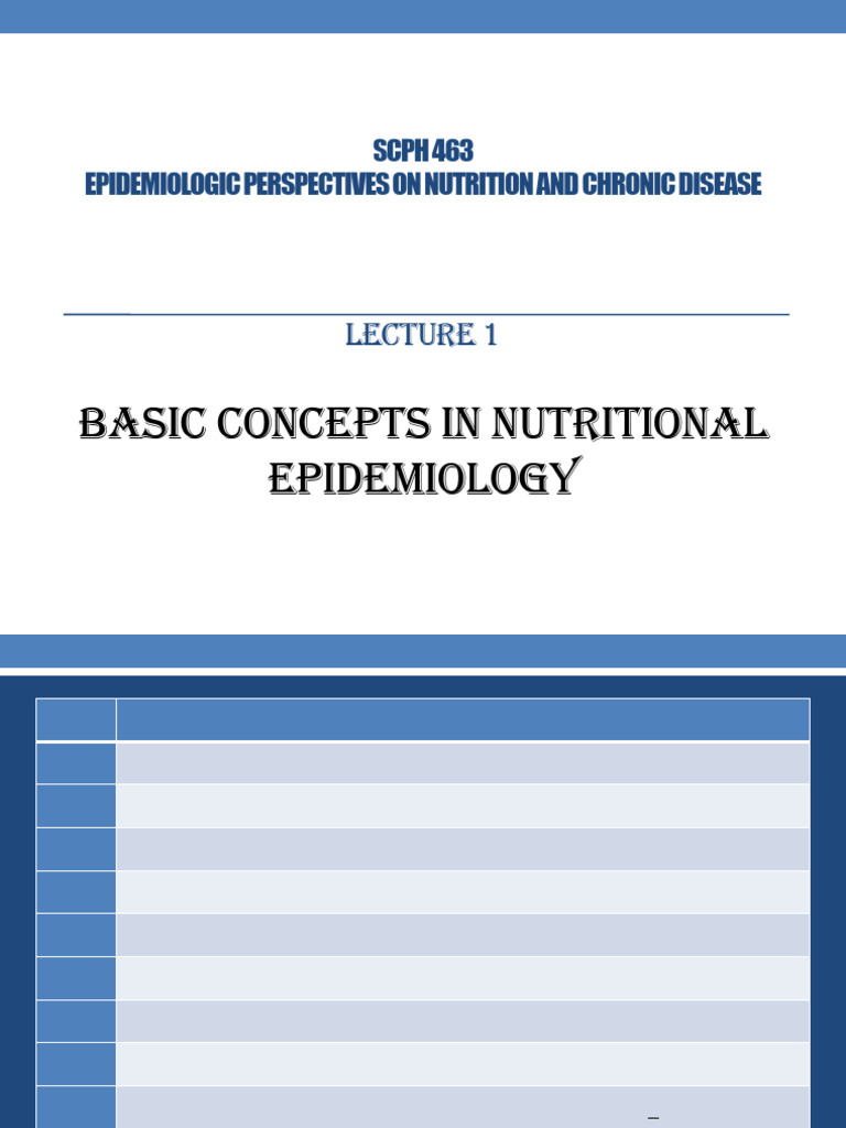 Nutritional Epidemiology Basics Explained | PDF | Cardiovascular ...