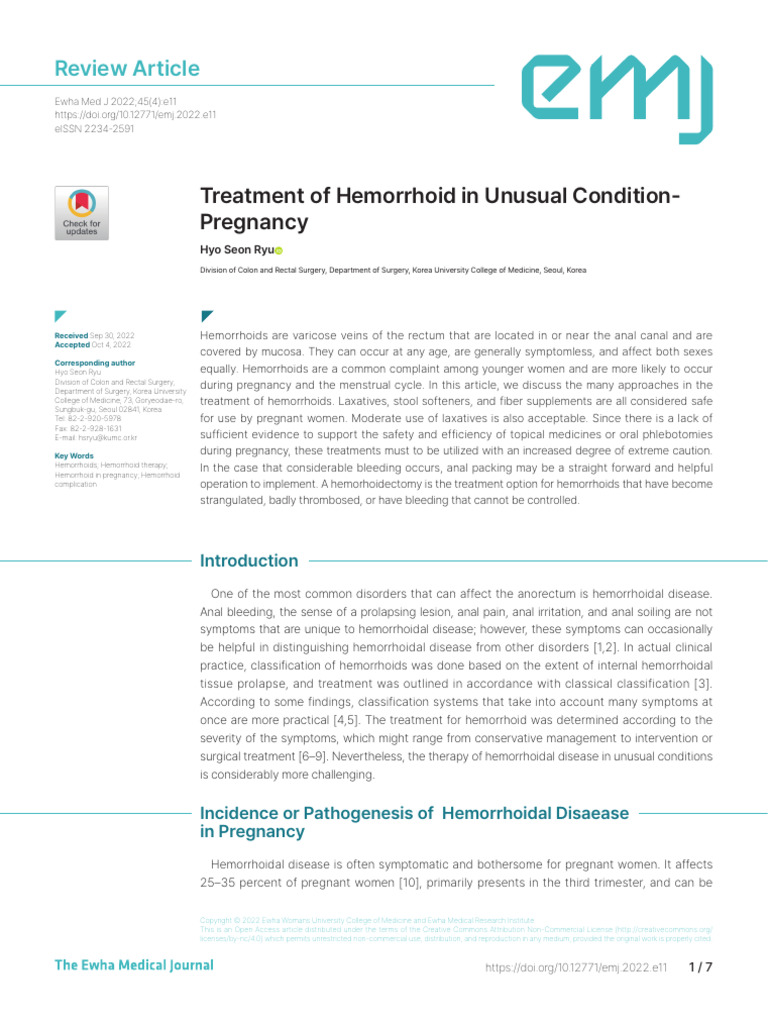 Hemorrhoid Treatment During Pregnancy | PDF | Hemorrhoid | Constipation
