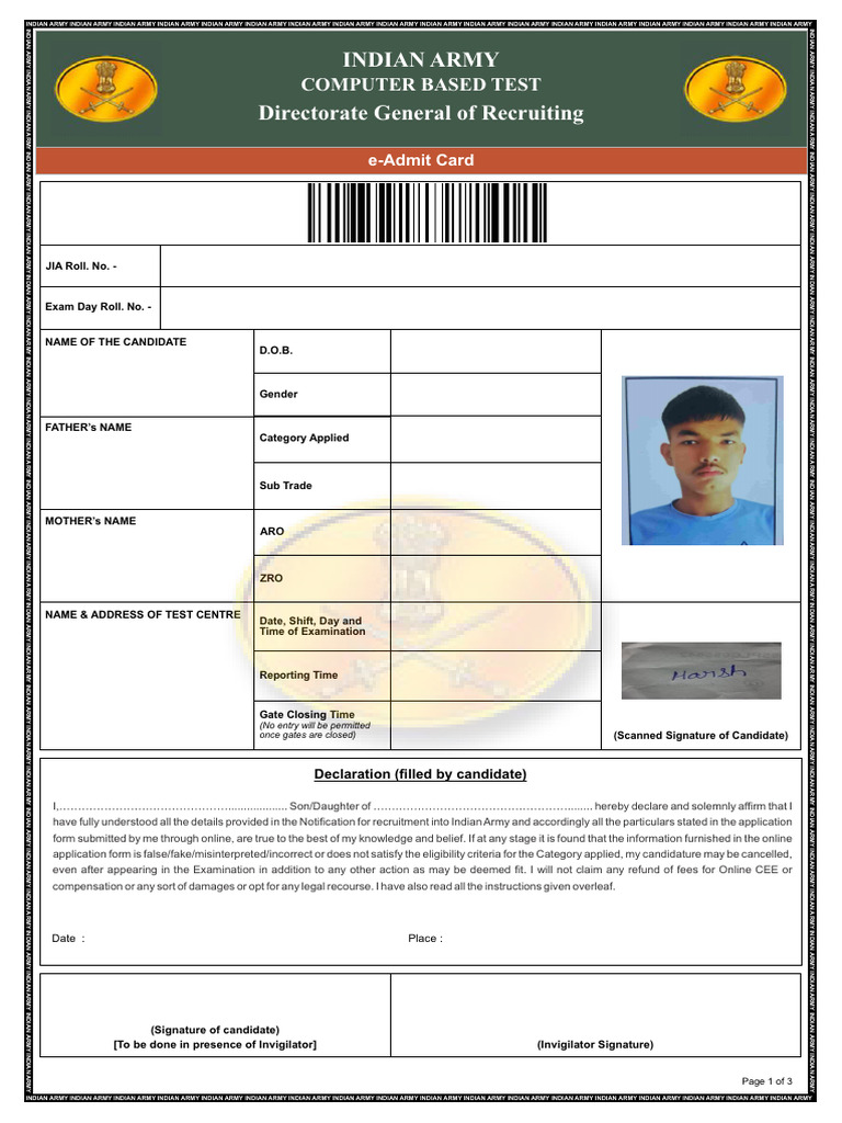 Admit Card (3) | PDF | Identity Document