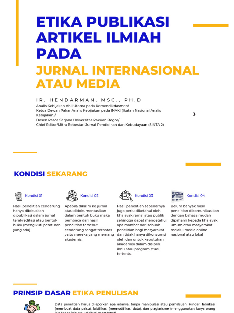 Etika Publikasi Artikel Ilmiah Jurnal | PDF
