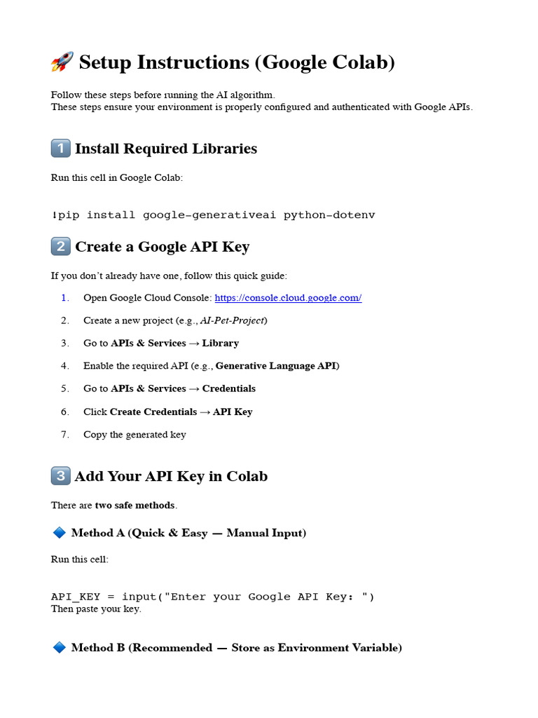 Google Colab API Setup Guide | PDF | Computing | Information Technology