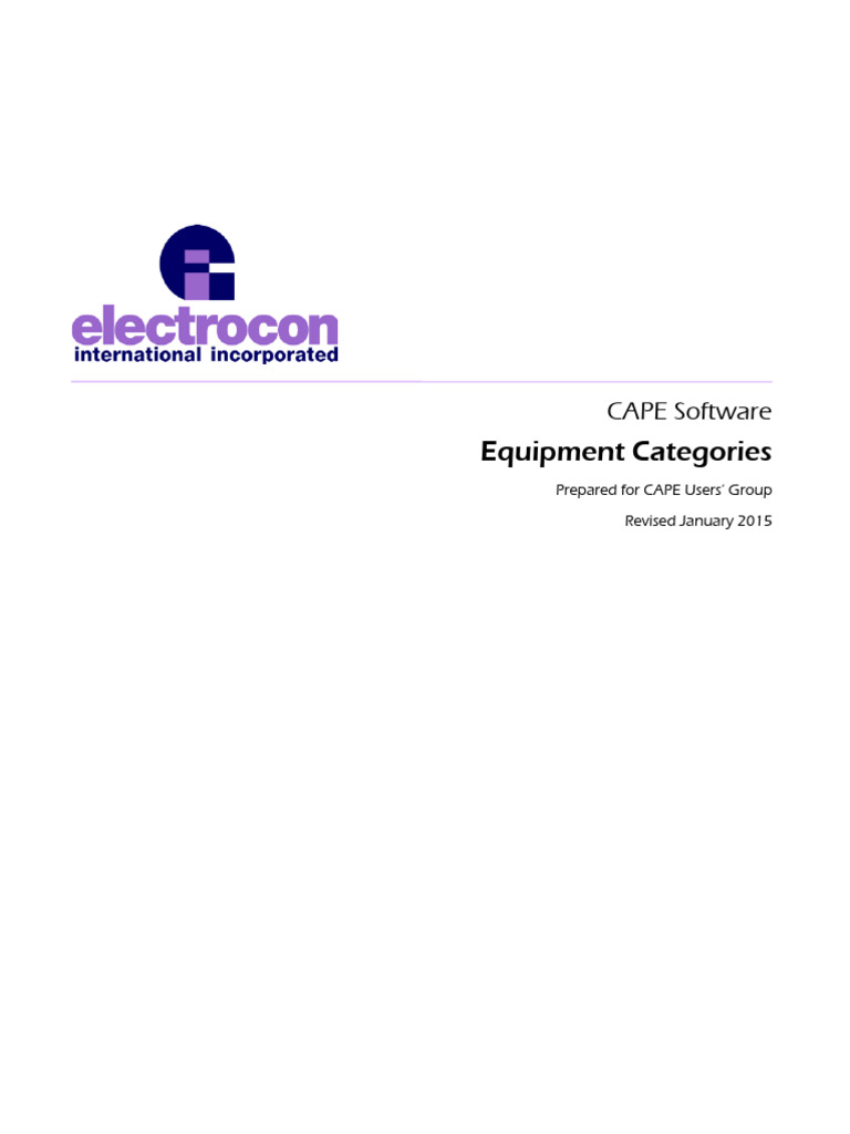 CAPE Software Equipment Categories Guide | PDF | Data | Information ...