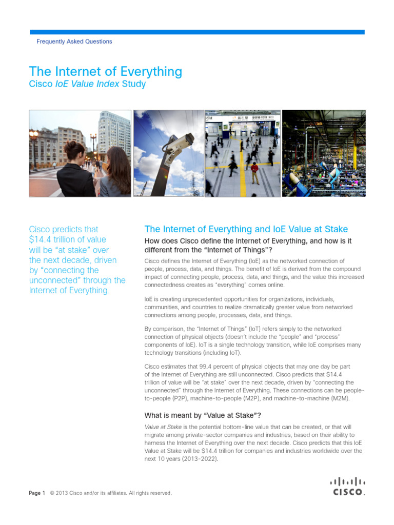 Cisco's $14.4 Trillion IoE Value Insights | PDF | Internet Of Things ...