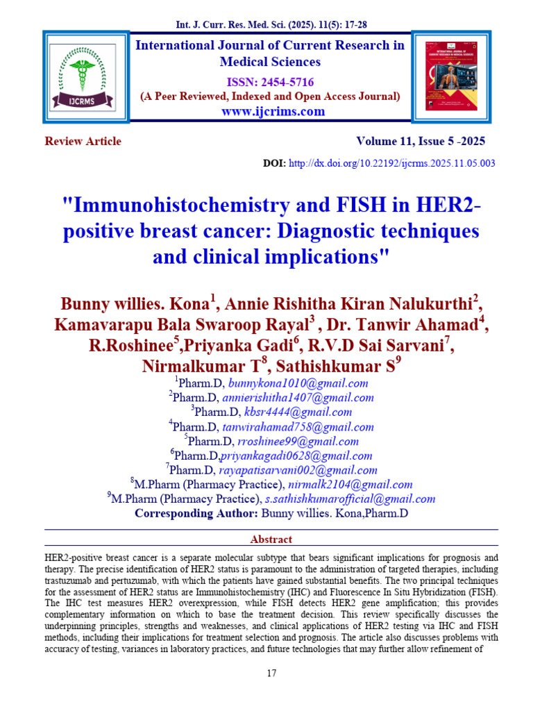 HER2 Testing in Breast Cancer: IHC & FISH | PDF | Immunohistochemistry ...