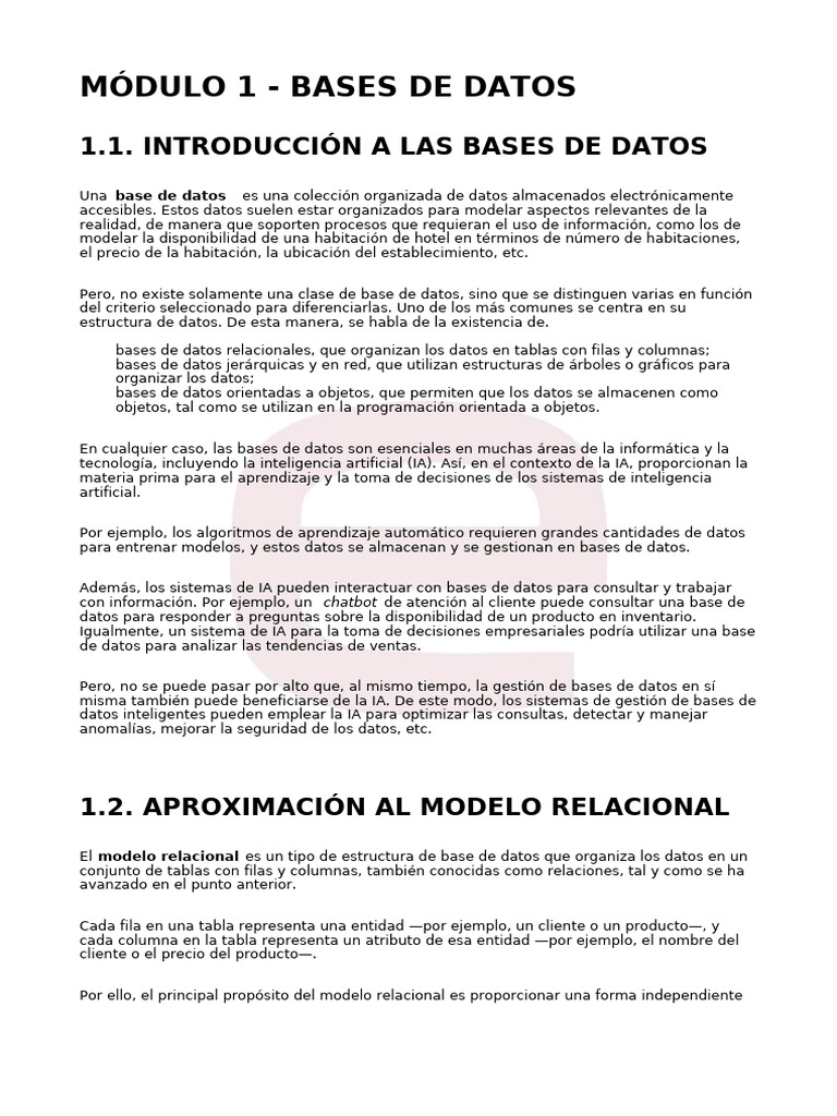 Introducción a Bases de Datos Relacionales | PDF | SQL | Bases de datos