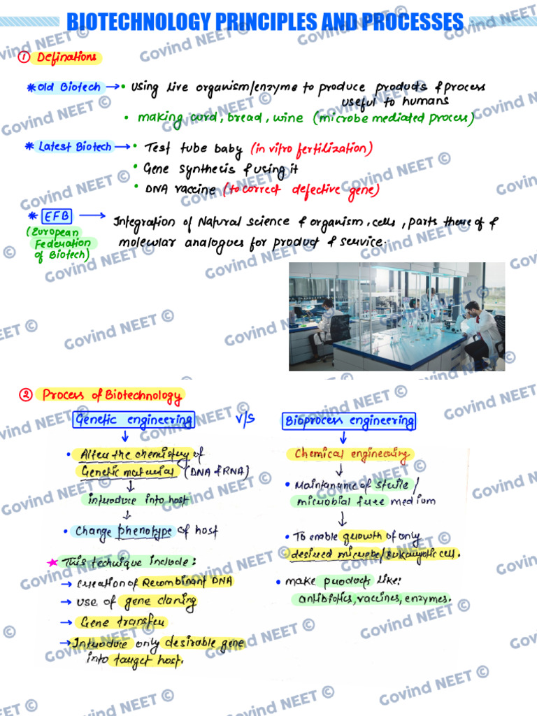 Biotechnology principles and processes | PDF
