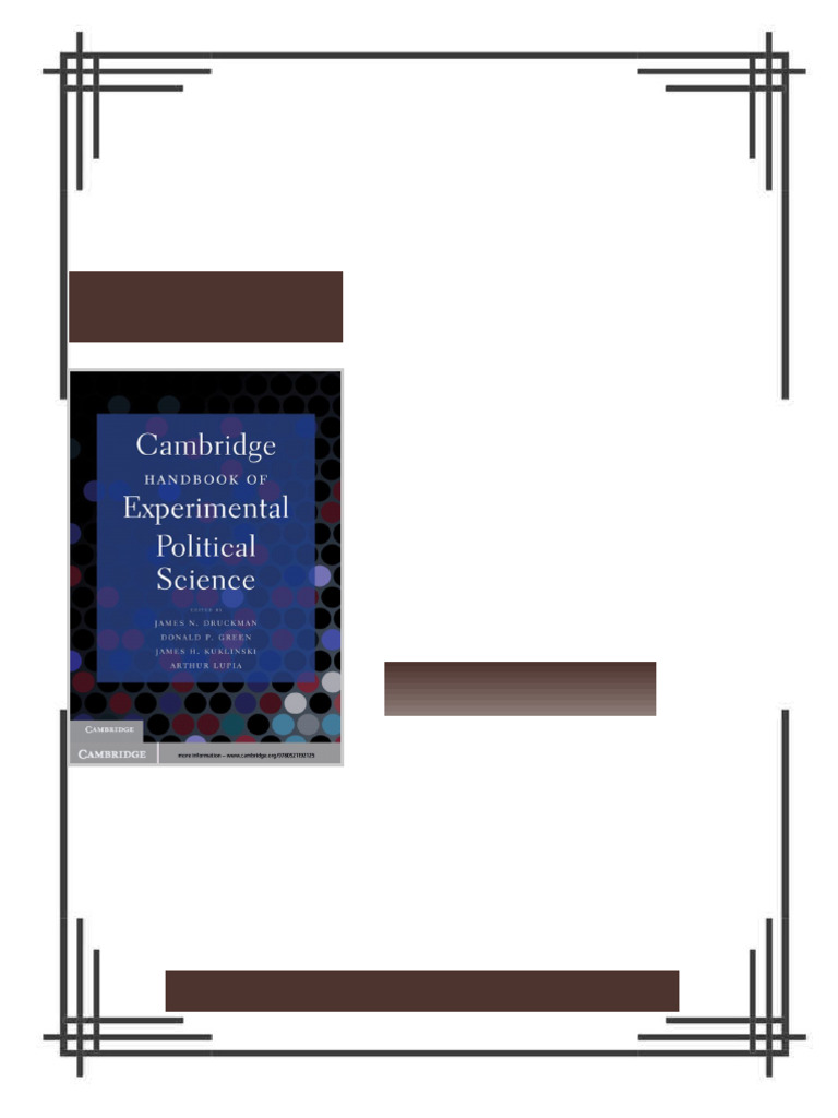 Cambridge Handbook of Experimental Political Science 1st Edition James ...