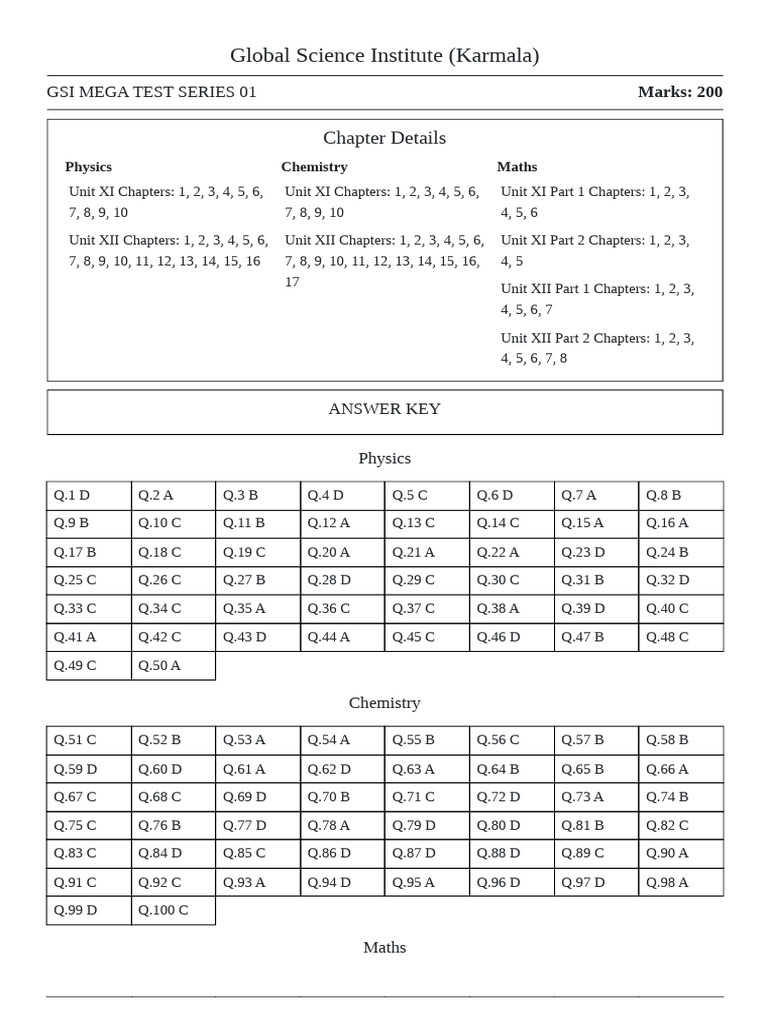 GSI Mega Test Series 01 Overview | PDF | Photoelectric Effect | Capacitor