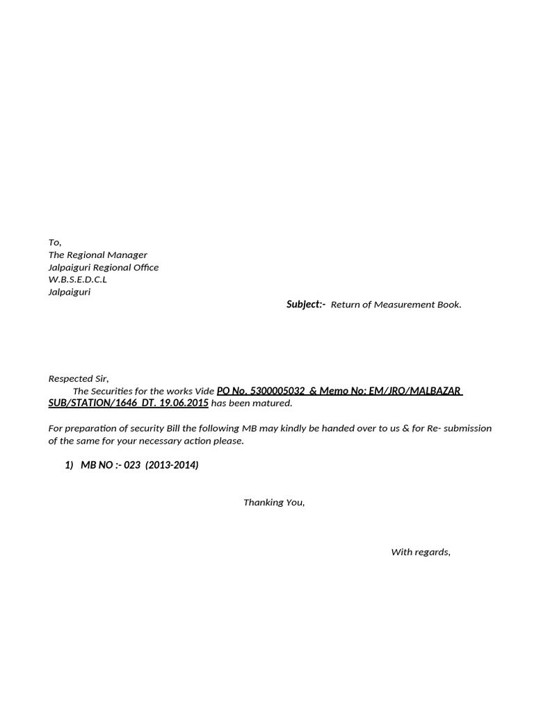 Letter Rtn Mb With Bill Sd Mony | PDF