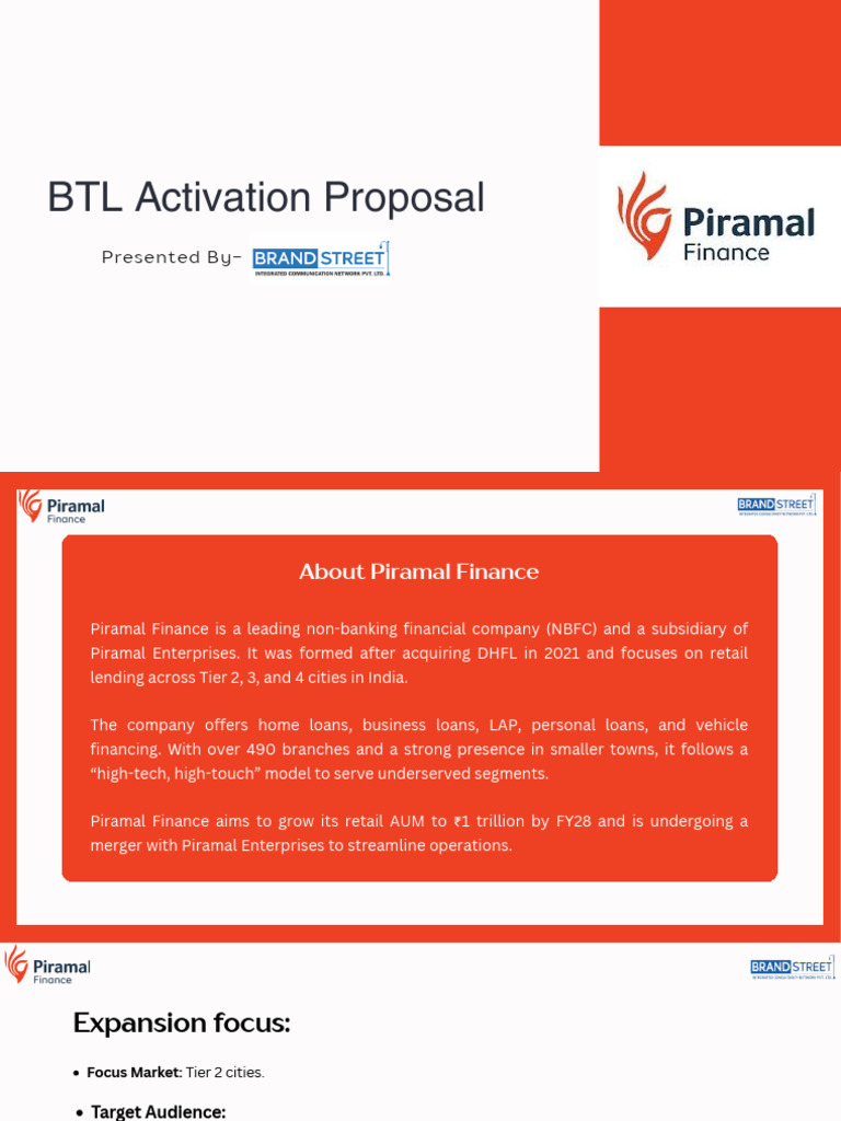 Piramal Finance BTL Activation Strategy | PDF | Advertising | Brand