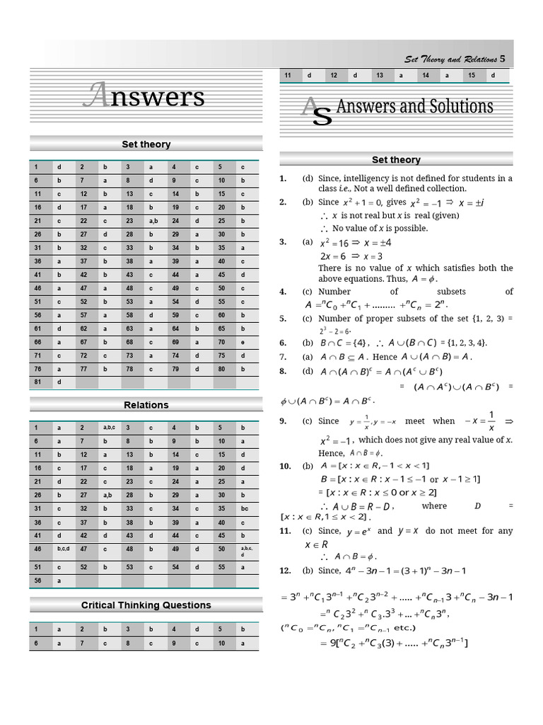 Set Theory and Relations Overview | PDF | Chess | Chess Theory