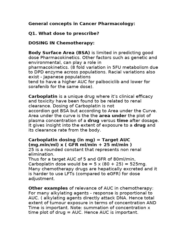 Cancer Pharmacology: Dosing & Routes | PDF | Chemotherapy | Bioavailability