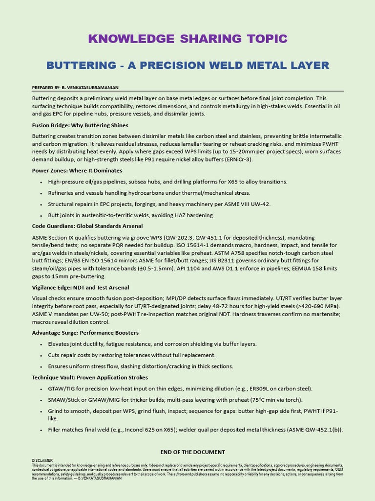 Precision Buttering in Welding Techniques | PDF | Welding | Construction