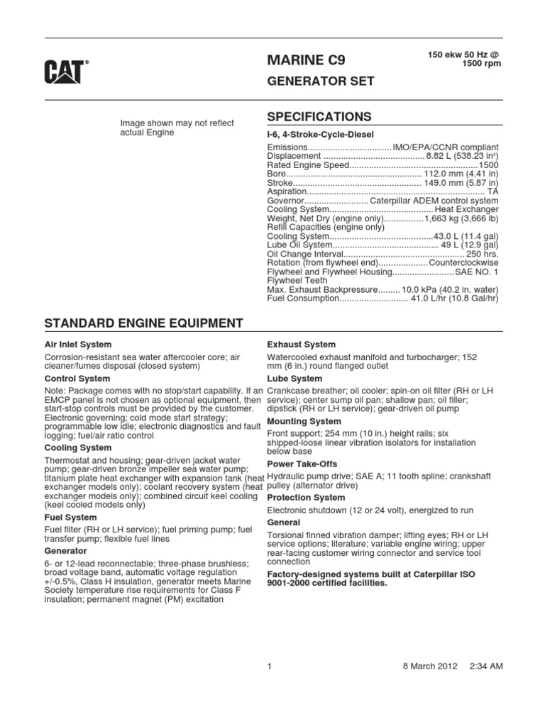 CAT C9 Engines Weight