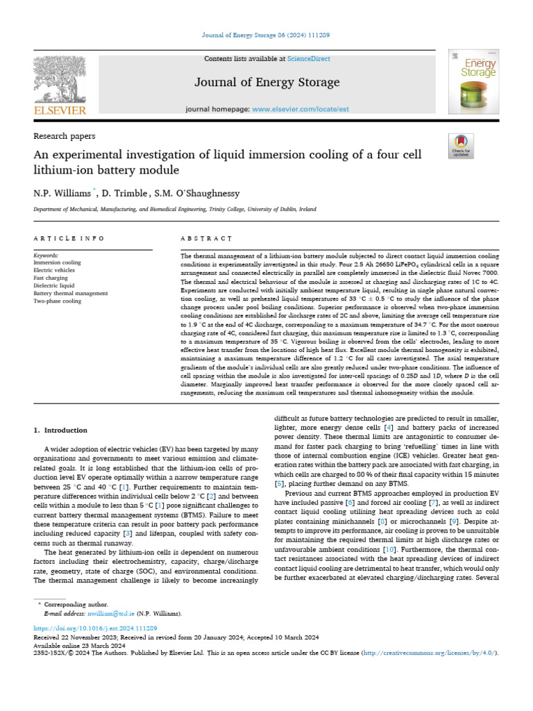 Liquid Immersion Cooling for Lithium-Ion Batteries | PDF | Heat ...