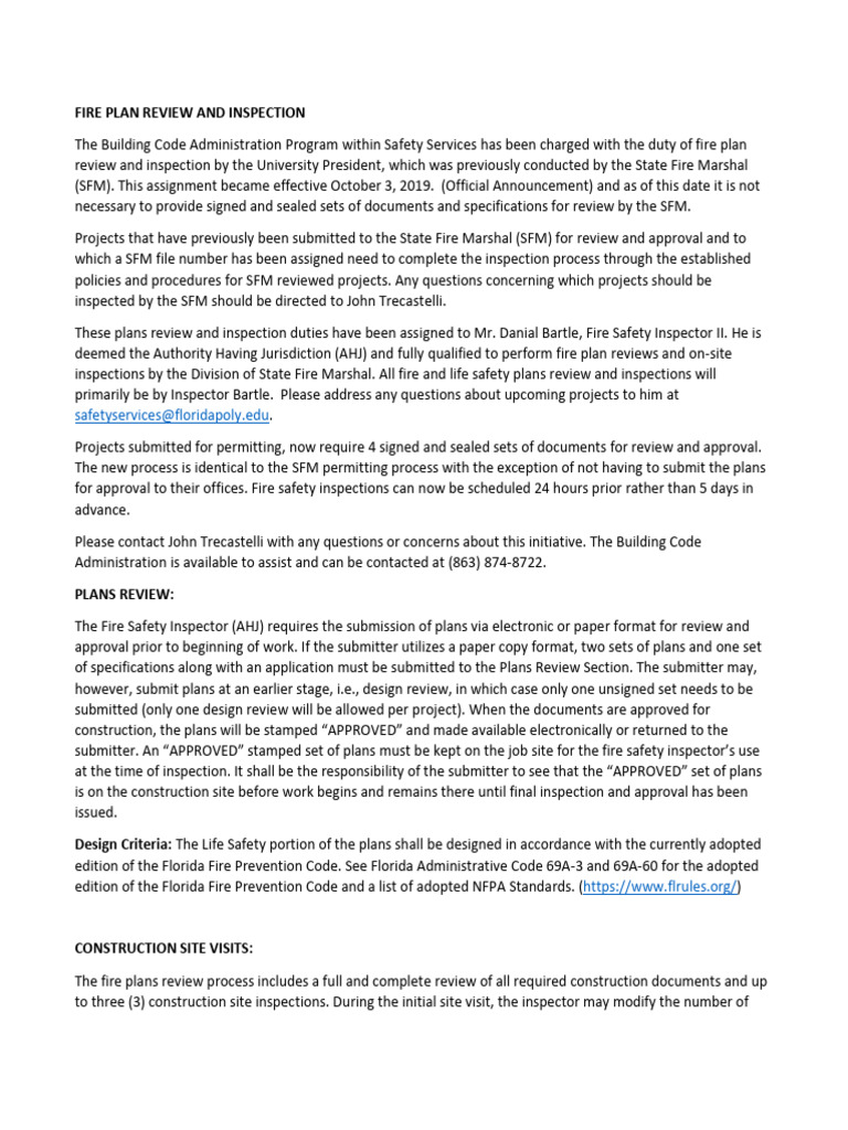 Fire Plan Review and Inspection Process | PDF | Fire Sprinkler System ...