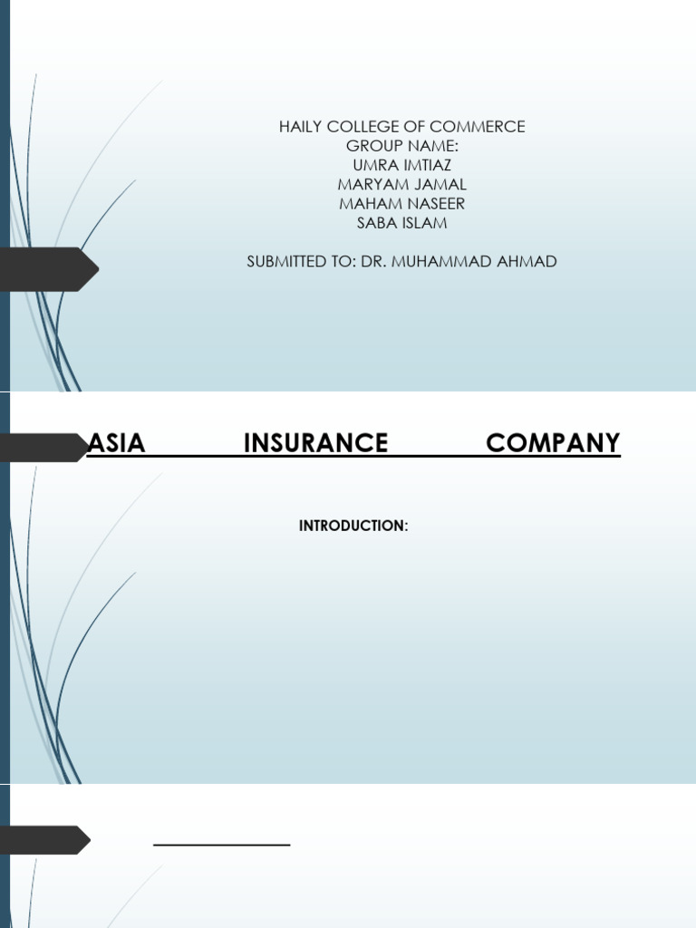 Asia Insurance Company Overview 2023 | PDF | Insurance | Corporate ...