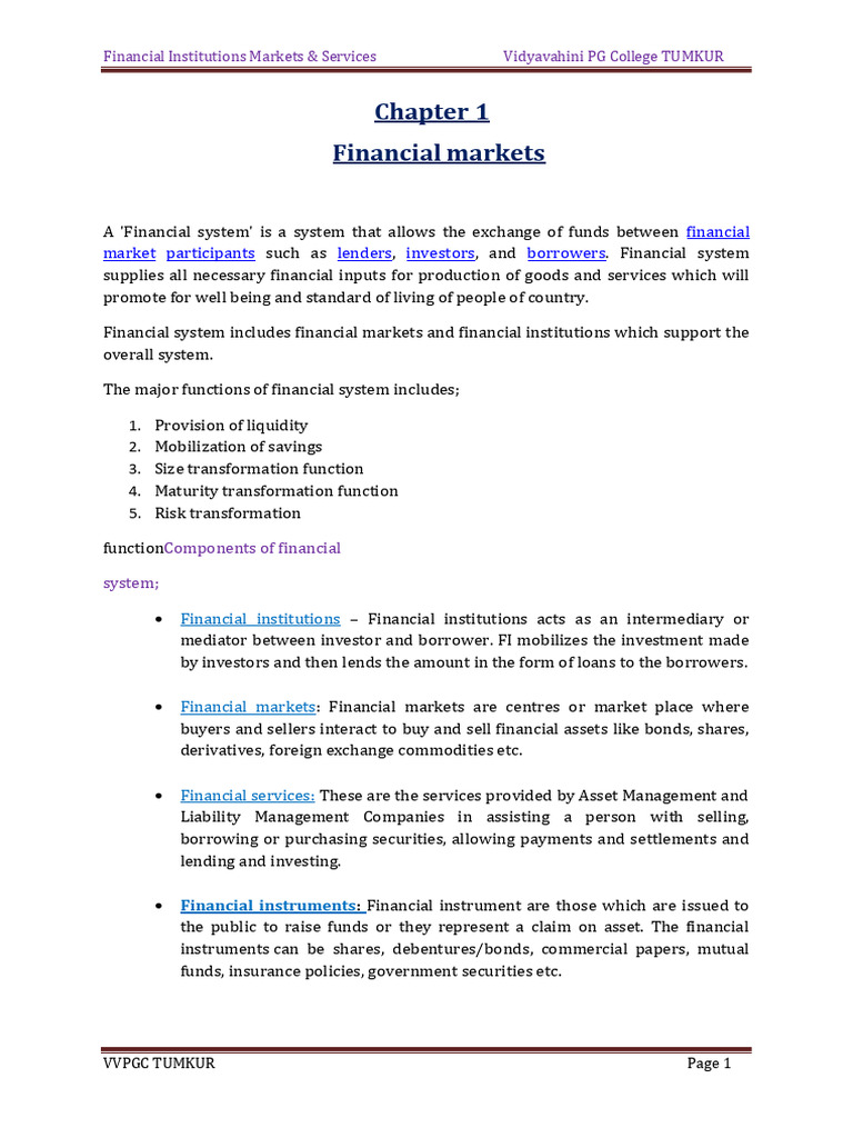 FIMS Full Notes | PDF | Financial Markets | Securities (Finance)