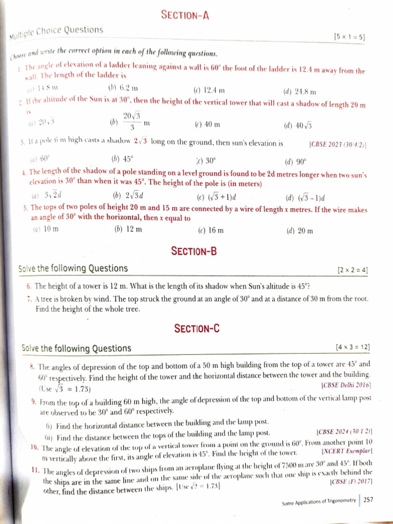 Trigonometry Problem Set with Solutions | PDF
