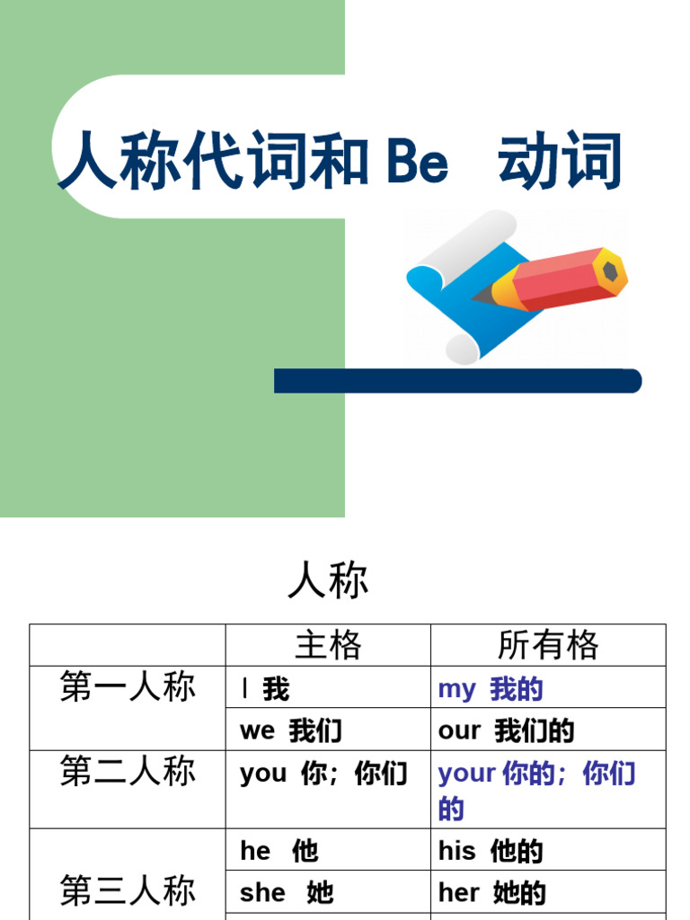 2 03小学英语语法：Be动词 | PDF