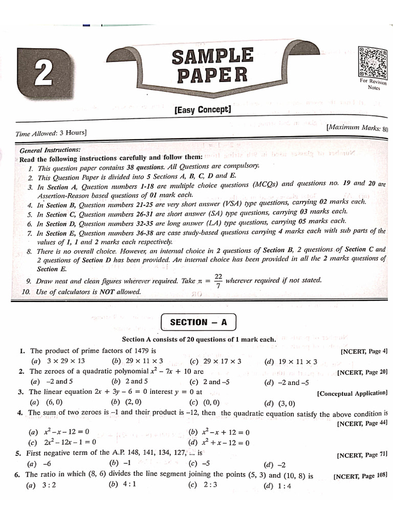 Sample Paper 2 | PDF