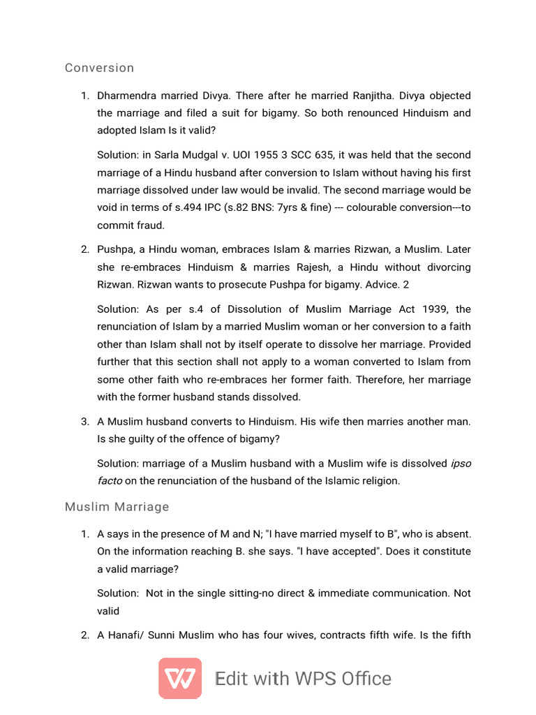 Marriage and Conversion Laws in Islam | PDF | Will And Testament | Marriage