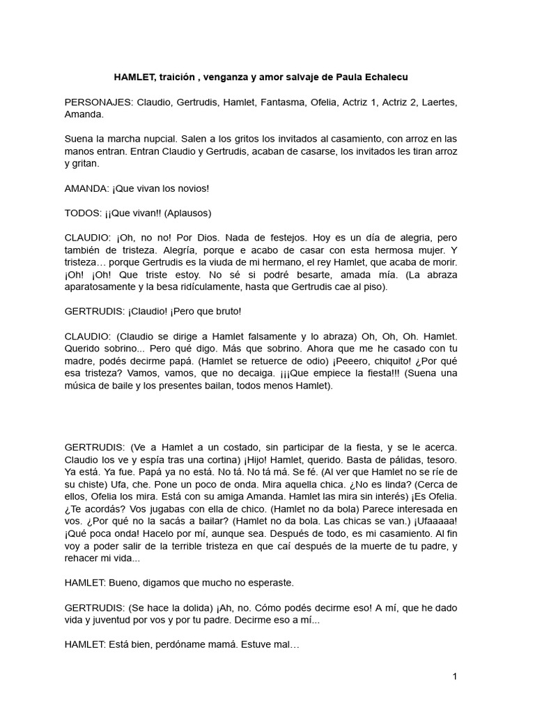Hamlet (Versión Moderna) | PDF | Aldea