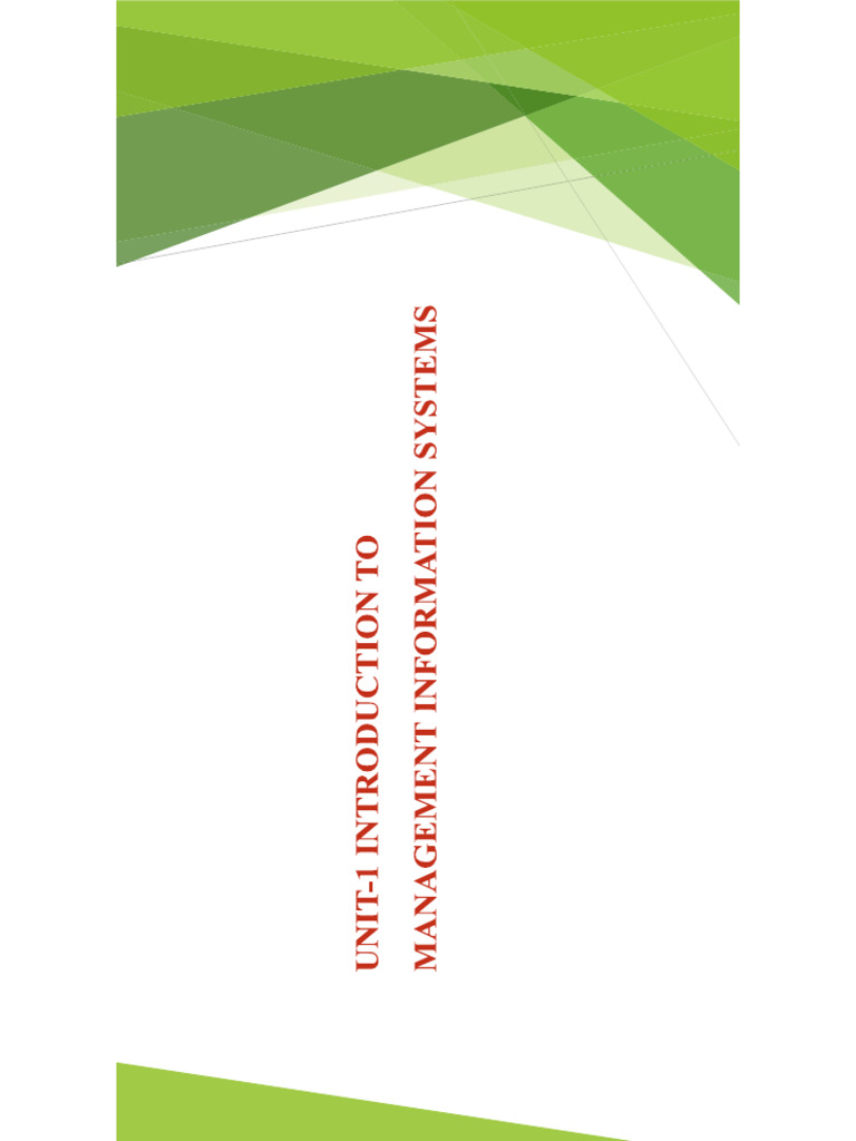 MIS 1st Unit | PDF