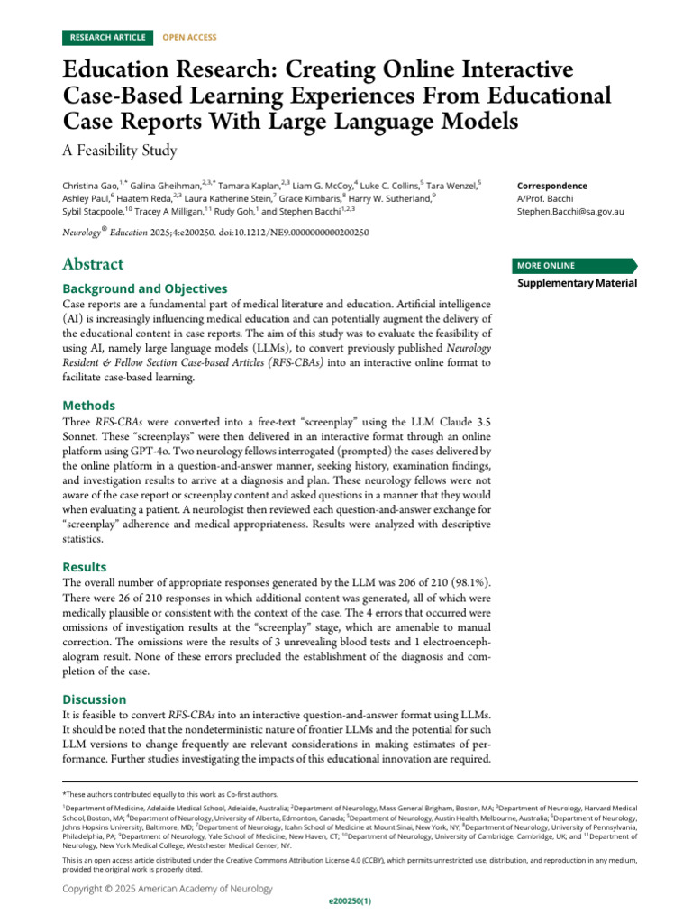 Gao Et Al 2025 Education Research Creating Online Interactive Case ...